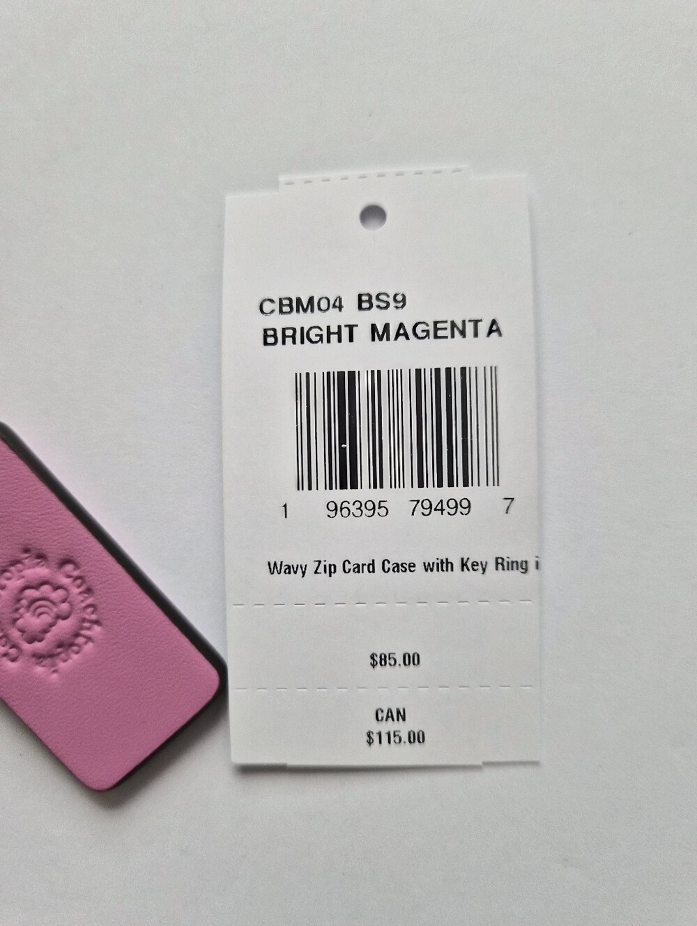*NWT* [Coachtopia] Wavy Zip Card Case In Bright Magenta, CBM04, - Picture 4 of 11